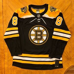 NWT Fanatics Premium David Pastrnak Boston Bruins Home Jersey Size 52